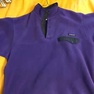Mens Patagonia synchilla snap t purple pullover